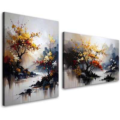 FEEBY Tableaux Sur Toile Lot Paysage Coloré Arbres Rivière Nature 2 X 40x60 - Publicité FEEBY Tableaux Sur Toile Lot Paysage Coloré Arbres Rivière Nature 2 X 40x60 - Publicité