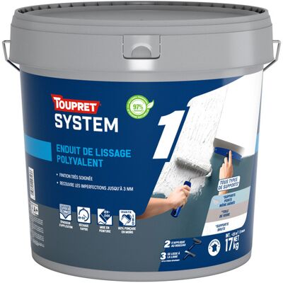 Toupret System Lissage - Kit Enduit Au Rouleau Et Lame Inox Conditionnement: 17kg - Publicité Toupret System Lissage - Kit Enduit Au Rouleau Et Lame Inox Conditionnement: 17kg - Publicité