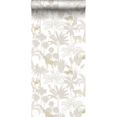 Papier Peint Animaux De La Jungle Beige Et Gris - Sanders & Sanders - Publicité Papier Peint Animaux De La Jungle Beige Et Gris - Sanders & Sanders - Publicité