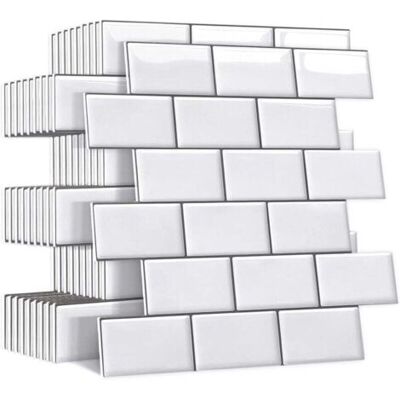 ABYSSE (blanc)10 Pièces Plus Épais Credence Adhesive Pour Cuisine Salle De Bain, Faux Carrelage Adhesif Mural Blanc Credence Cuisine Adhesive, Imperméable Metro 3d Dalle Pvc Adhesive Murale - Publicité ABYSSE (blanc)10 Pièces Plus Épais Credence Adhesive Pour Cuisine Salle De Bain, Faux Carrelage Adhesif Mural Blanc Credence Cuisine Adhesive, Imperméable Metro 3d Dalle Pvc Adhesive Murale - Publicité