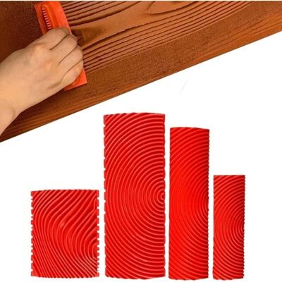 OEM Modèles Outil De Peinture Grain Bois,outil De Grain De Bois En Caoutchouc,outil À Grain De Bois,il Est Utilisé Pour Les Murs De Bricolage Et Le Sol Est Décoré Avec Un Grain D’imitation Bois,4 Pcs - Publicité OEM Modèles Outil De Peinture Grain Bois,outil De Grain De Bois En Caoutchouc,outil À Grain De Bois,il Est Utilisé Pour Les Murs De Bricolage Et Le Sol Est Décoré Avec Un Grain D’imitation Bois,4 Pcs - Publicité
