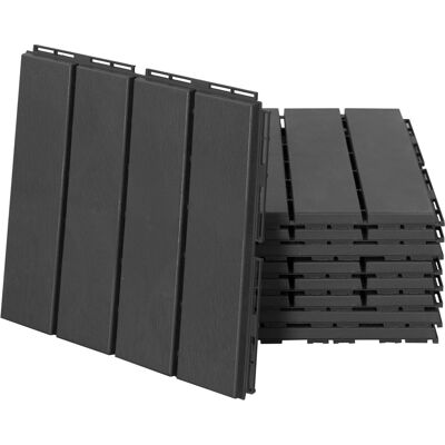 VIVACASA Dalles Terrasse Lot 9 Balcon Clipsables Patio Jardin Plastique Noir 30x30cm - Publicité VIVACASA Dalles Terrasse Lot 9 Balcon Clipsables Patio Jardin Plastique Noir 30x30cm - Publicité