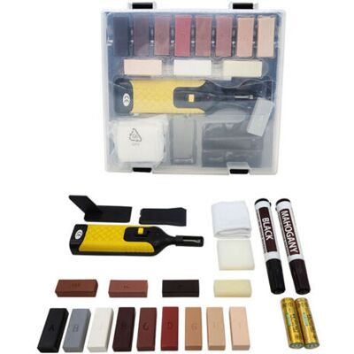 SCORPIO Kit De Réparation Parquet Sol - Cire En Différentes Couleurs Pour Réparations Stratifié Laminé - Outil Retouche Rayure - Publicité SCORPIO Kit De Réparation Parquet Sol - Cire En Différentes Couleurs Pour Réparations Stratifié Laminé - Outil Retouche Rayure - Publicité
