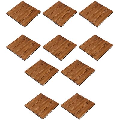 MCKENSA Lot De 10 Dalles De Sol En Bois Résistant À La Corrosion, À Emboîter, Pour Terrasse Ou Balcon Extérieur. Publicité MCKENSA Lot De 10 Dalles De Sol En Bois Résistant À La Corrosion, À Emboîter, Pour Terrasse Ou Balcon Extérieur. Publicité