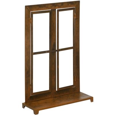 OEM Fenêtre En Fer Forgé Rustique Avec Effet Rouille, Dimensions 55 × 80 Cm, Cadre À Croisillons, Seuil Et Verrou Intégrés, Style Champêtre Brun – Idéale Pour Décoration Extérieure De Jardin Ou Façade - Publicité OEM Fenêtre En Fer Forgé Rustique Avec Effet Rouille, Dimensions 55 × 80 Cm, Cadre À Croisillons, Seuil Et Verrou Intégrés, Style Champêtre Brun – Idéale Pour Décoration Extérieure De Jardin Ou Façade - Publicité