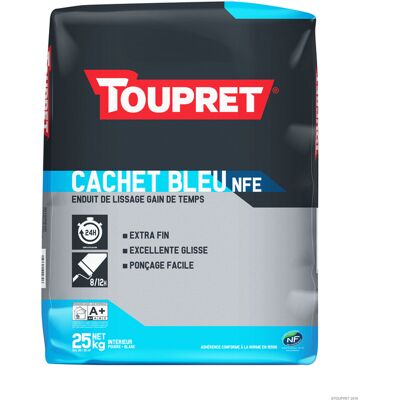 Toupret Enduit Finition Cachet Bleu 25kg Enduit Poudre Finition Gain De Temps - Toupret - Publicité Toupret Enduit Finition Cachet Bleu 25kg Enduit Poudre Finition Gain De Temps - Toupret - Publicité
