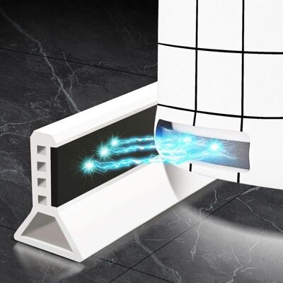 ETNZEBC Barrière De Douche Pliable Et Système De Rétention Pour Barrage D'Eau Et Maintient L'Eau À L'Intérieur Du Seuil (1 M, Style Magnétique-blanc) - Publicité ETNZEBC Barrière De Douche Pliable Et Système De Rétention Pour Barrage D'Eau Et Maintient L'Eau À L'Intérieur Du Seuil (1 M, Style Magnétique-blanc) - Publicité