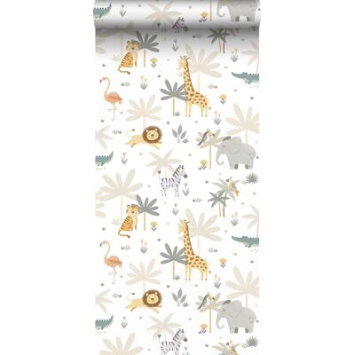 Papier Peint Animaux De La Jungle Beige Et Gris - Sanders & Sanders - Publicité Papier Peint Animaux De La Jungle Beige Et Gris - Sanders & Sanders - Publicité