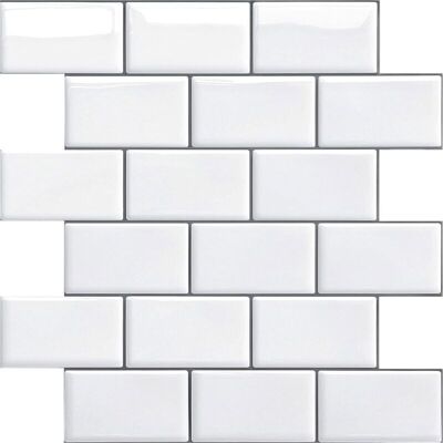 OEM Crédence Adhésive Murale 30,5 X 30,5 Cm – Lot De 4 Feuilles – Vinyle Imperméable Pour Cuisine Et Salle De Bain – Aspect Carrelage 3d - Publicité OEM Crédence Adhésive Murale 30,5 X 30,5 Cm – Lot De 4 Feuilles – Vinyle Imperméable Pour Cuisine Et Salle De Bain – Aspect Carrelage 3d - Publicité