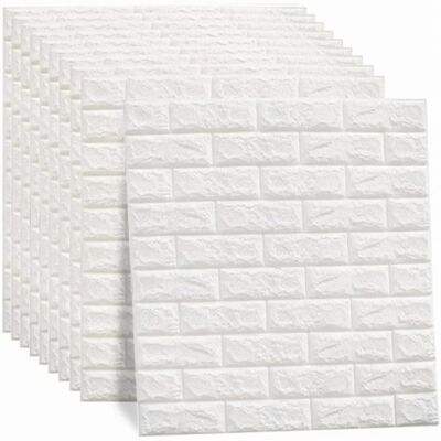 MCKENSA Papier Peint 3d Autocollant, Imperméable, Découpable Et Inodore, Imitation Brique, Blanc, 10 Pièces, Pour Salon Et Chambre. Publicité MCKENSA Papier Peint 3d Autocollant, Imperméable, Découpable Et Inodore, Imitation Brique, Blanc, 10 Pièces, Pour Salon Et Chambre. Publicité