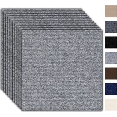 ABYSSE Lot De 10 Dalles De Moquette Autocollantes 30 X 30 Cm - Revêtement De Sol Résistant Pour Appartement, Bureau, Commerce, Gris Clair - Publicité ABYSSE Lot De 10 Dalles De Moquette Autocollantes 30 X 30 Cm - Revêtement De Sol Résistant Pour Appartement, Bureau, Commerce, Gris Clair - Publicité