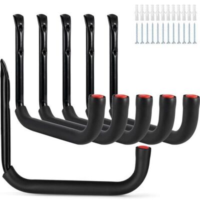 IRISFR Crochets De Garage, Lot De 6 Supports Muraux Pour Outils De Rangement Avec Bras Géant De 25 X 23 Cm, Robustes Et Adaptés Aux Outils De Jardin, Échelles, Vélos Et Objets Encombrants - 25 X 23 Cm - Publicité IRISFR Crochets De Garage, Lot De 6 Supports Muraux Pour Outils De Rangement Avec Bras Géant De 25 X 23 Cm, Robustes Et Adaptés Aux Outils De Jardin, Échelles, Vélos Et Objets Encombrants - 25 X 23 Cm - Publicité