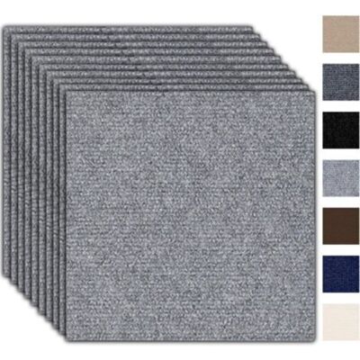 TRYWISE Lot De 10 Dalles De Moquette Auto-adhésives 30 × 30 Cm – Revêtement De Sol Résistant À L’usure Pour Intérieur, Bureau Et Espaces Commerciaux – Gris Clair - Publicité TRYWISE Lot De 10 Dalles De Moquette Auto-adhésives 30 × 30 Cm – Revêtement De Sol Résistant À L’usure Pour Intérieur, Bureau Et Espaces Commerciaux – Gris Clair - Publicité