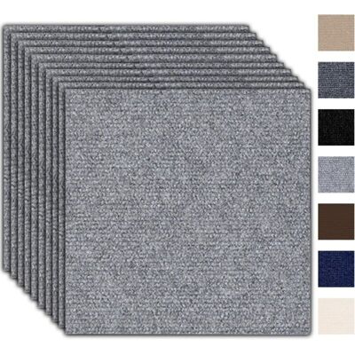 AIRSTRA Lot De 10 Dalles De Moquette Autocollantes 30 X 30 Cm– Tapis Avec Couverture Arrière, Autocollants Et Moquettes, Revêtement De Sol Résistant Pour Appartement, Bureau, Commerce, Gris Clair - Publicité AIRSTRA Lot De 10 Dalles De Moquette Autocollantes 30 X 30 Cm– Tapis Avec Couverture Arrière, Autocollants Et Moquettes, Revêtement De Sol Résistant Pour Appartement, Bureau, Commerce, Gris Clair - Publicité