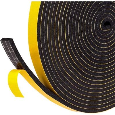 OEM Joint Adhésif En Mousse Caoutchouc Pour Isolation Fenêtre, Joint Pour Porte Entrée, 1 Rouleaux 12mm X3mm X4m, Joint En Bande Multifonction, Protection Meuble - Mousse Noir Film Jaune - Publicité OEM Joint Adhésif En Mousse Caoutchouc Pour Isolation Fenêtre, Joint Pour Porte Entrée, 1 Rouleaux 12mm X3mm X4m, Joint En Bande Multifonction, Protection Meuble - Mousse Noir Film Jaune - Publicité
