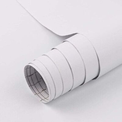 ABYSSE Blanc Mat Contact Papier Peel And Stick 45cmx200cm Papier Peint Blanc Solide Texturé Film Vinyle Décoratif Autocollant Pour Comptoir Armoires Rénovation Meubles Décoration Murale Recouvrement - Publicité ABYSSE Blanc Mat Contact Papier Peel And Stick 45cmx200cm Papier Peint Blanc Solide Texturé Film Vinyle Décoratif Autocollant Pour Comptoir Armoires Rénovation Meubles Décoration Murale Recouvrement - Publicité