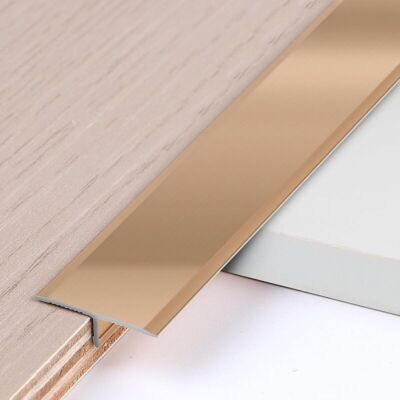 ABCRITAL 3 Pcs Baguettes De Finition En T En Aluminium 0,9 M × 2 Cm Profilés Métalliques En T Pour Transitions De Sol Entre Seuils Carrelages Sols Bois Tapis, Or-avec Nuance Champagne - Publicité ABCRITAL 3 Pcs Baguettes De Finition En T En Aluminium 0,9 M × 2 Cm Profilés Métalliques En T Pour Transitions De Sol Entre Seuils Carrelages Sols Bois Tapis, Or-avec Nuance Champagne - Publicité