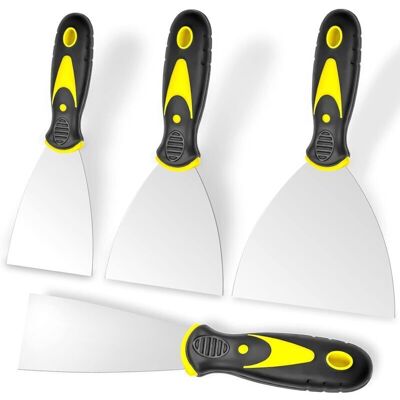 OEM Grattoir, Lot De 4 (2, 3, 4 Et 5 Pouces), Grattoirs À Peinture En Acier Inoxydable Pour Réparation De Cloisons Sèches, Retrait De Papier Peint, Calfeutrage, Plâtre, Ciment Et Adhésifs - Publicité OEM Grattoir, Lot De 4 (2, 3, 4 Et 5 Pouces), Grattoirs À Peinture En Acier Inoxydable Pour Réparation De Cloisons Sèches, Retrait De Papier Peint, Calfeutrage, Plâtre, Ciment Et Adhésifs - Publicité