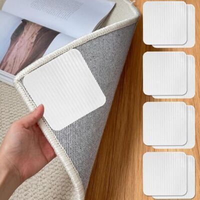 SCORPIO 8pcs Fixe Tapis, Carré Blanc, Adhérence Renforcée, Sol Dur, Parquet Carrelage - Publicité SCORPIO 8pcs Fixe Tapis, Carré Blanc, Adhérence Renforcée, Sol Dur, Parquet Carrelage - Publicité