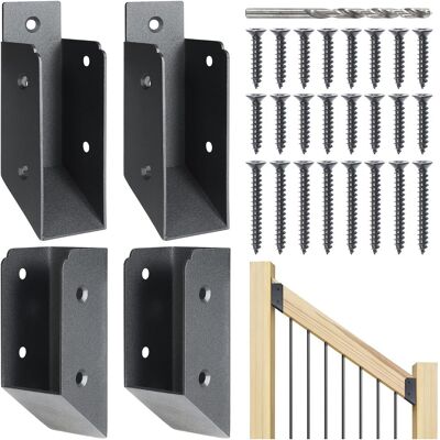 NONAME Lot De 4 Raccords De Main Courante D'Escalier En Acier Inoxydable 201 De 2 Po X 4 Po (1,5 Po X 3,5 Po) Pour Rampe D'Escalier De Patio - Publicité NONAME Lot De 4 Raccords De Main Courante D'Escalier En Acier Inoxydable 201 De 2 Po X 4 Po (1,5 Po X 3,5 Po) Pour Rampe D'Escalier De Patio - Publicité