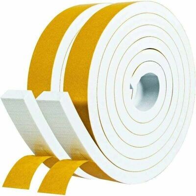 OEM Joint Adhésif En Caoutchouc Pour Fenetre Porte Entrée De Garage Douche 2 Rouleaux 25mm X 10mm X 2m Joint Calfeutrage En Bande D'Isolation Phonique Protection Antichoc - Mousse Blanc Film Jaune - Publicité OEM Joint Adhésif En Caoutchouc Pour Fenetre Porte Entrée De Garage Douche 2 Rouleaux 25mm X 10mm X 2m Joint Calfeutrage En Bande D'Isolation Phonique Protection Antichoc - Mousse Blanc Film Jaune - Publicité