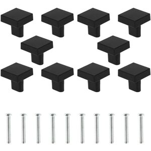JN.SONGS 10 Pièces Boutons de Placard Poignée de Tiroir Carrée avec Vis Meuble Poignées 25MM Bouton de Porte pour Cuisine Bureau Chambre - Noir - Publicité JN.SONGS 10 Pièces Boutons de Placard Poignée de Tiroir Carrée avec Vis Meuble Poignées 25MM Bouton de Porte pour Cuisine Bureau Chambre - Noir - Publicité