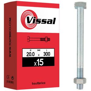 Vissal - 15 boulons de charpente 20x300mm tête carré zingué - Publicité Vissal - 15 boulons de charpente 20x300mm tête carré zingué - Publicité