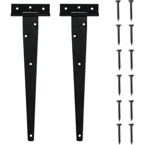 LARGEIGHT 2 Pcs Charnières en T Noires, 300mm Charnières Robustes, Charnière à Penture Droite en Métal, Charnières de Porte de Grange, Charnière pour Porte en - Publicité LARGEIGHT 2 Pcs Charnières en T Noires, 300mm Charnières Robustes, Charnière à Penture Droite en Métal, Charnières de Porte de Grange, Charnière pour Porte en - Publicité