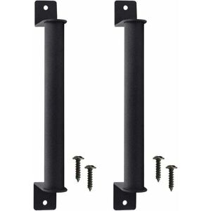LAUWEXE Lot De 2 Poignées De Porte De Grange Robustes Avec Vis, Noires, Pour Portes Coulissantes En Bois - Publicité LAUWEXE Lot De 2 Poignées De Porte De Grange Robustes Avec Vis, Noires, Pour Portes Coulissantes En Bois - Publicité