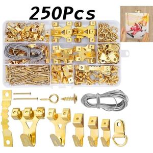 LIIYIELA 250 Pièces Crochet Pour Cadre Photo, Fixation De Cadre Et Tableau,kit De Suspension De Tableaux, Avec Vis, Clous, Anneau En D Et Œil À Vis, Cintres En Dent De Scie, Câble D'Acier - Publicité LIIYIELA 250 Pièces Crochet Pour Cadre Photo, Fixation De Cadre Et Tableau,kit De Suspension De Tableaux, Avec Vis, Clous, Anneau En D Et Œil À Vis, Cintres En Dent De Scie, Câble D'Acier - Publicité