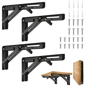 Union 4 Pièces Équerre Pliante 20cm,support Console Pliable,supports D' Étagères Pliants Charge,equerre Etagere,lourds Support Console Pliable Rétractable Murale En Acier Inoxydable Pour Garage,cuisine-noir - Publicité Union 4 Pièces Équerre Pliante 20cm,support Console Pliable,supports D' Étagères Pliants Charge,equerre Etagere,lourds Support Console Pliable Rétractable Murale En Acier Inoxydable Pour Garage,cuisine-noir - Publicité