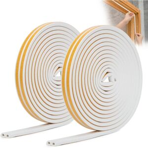 ANGEL CERDA Bandes d'étanchéité pour portes et fenêtres, bandes d'étanchéité en mousse autocollantes, coupe-vent et insonorisantes (blanc, 6 m x 2, type D) - Publicité ANGEL CERDA Bandes d'étanchéité pour portes et fenêtres, bandes d'étanchéité en mousse autocollantes, coupe-vent et insonorisantes (blanc, 6 m x 2, type D) - Publicité