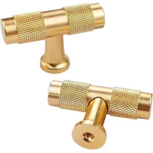 ANGEL CERDA Boutons de tiroir en T, poignées d'armoire pour armoires, placards, chambres, 2 pièces (doré) - Publicité ANGEL CERDA Boutons de tiroir en T, poignées d'armoire pour armoires, placards, chambres, 2 pièces (doré) - Publicité
