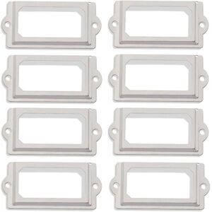 ANGEL CERDA Cadre de carte de visite en métal, porte-étiquette de tiroir d'armoire, 8 pièces (argent) - Publicité ANGEL CERDA Cadre de carte de visite en métal, porte-étiquette de tiroir d'armoire, 8 pièces (argent) - Publicité