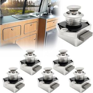 XISRENS Ensemble De 6 Serrures À Bouton-poussoir Pour Placards De Caravanes, Camping-cars, Tiroirs De Fourgons Aménagés, Serrures De Porte Sans Clé (argent) - Publicité XISRENS Ensemble De 6 Serrures À Bouton-poussoir Pour Placards De Caravanes, Camping-cars, Tiroirs De Fourgons Aménagés, Serrures De Porte Sans Clé (argent) - Publicité