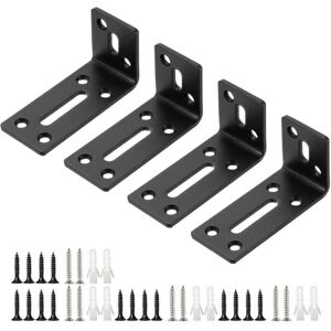ANGEL CERDA Équerre d'angle en L - Équerre à angle droit avec vis - Pour fixation de meubles et d'étagères - Noir - 40 x 80 x 35 mm - 4 pièces - Publicité ANGEL CERDA Équerre d'angle en L - Équerre à angle droit avec vis - Pour fixation de meubles et d'étagères - Noir - 40 x 80 x 35 mm - 4 pièces - Publicité