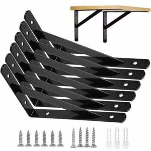 OEM Equerres Etageres Murale, 6 Packs Supports Querre D'Tagre Fixation, 15 X9.5 Cm Cadre Flottant De Supports Triangulaires De 90 Degrs En Mtal Charge Lourde, Noir,support Etagere Murale- - Publicité OEM Equerres Etageres Murale, 6 Packs Supports Querre D'Tagre Fixation, 15 X9.5 Cm Cadre Flottant De Supports Triangulaires De 90 Degrs En Mtal Charge Lourde, Noir,support Etagere Murale- - Publicité