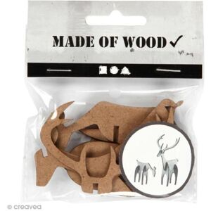 CREOTIME Figurines 3d En Bois À Monter Et Décorer - Cerf Et Biche - 5 Et 12,5 Cm - 2 Pcs - Publicité CREOTIME Figurines 3d En Bois À Monter Et Décorer - Cerf Et Biche - 5 Et 12,5 Cm - 2 Pcs - Publicité