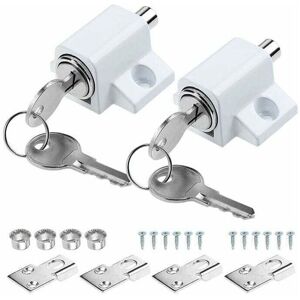 SSTRWGOOD Gu.b/bon 2 X Verrous De Porte Patio Coulissants Blancs Fixés Serrure De Sécurité De Fenêtre À Boulon - Publicité SSTRWGOOD Gu.b/bon 2 X Verrous De Porte Patio Coulissants Blancs Fixés Serrure De Sécurité De Fenêtre À Boulon - Publicité