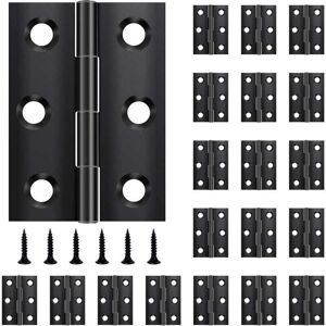MUMU Charnières pliantes en acier inoxydable noir pour portes, fenêtres, armoires, 44 mm × 31 mm, avec 120 vis, 20 pièces - Publicité MUMU Charnières pliantes en acier inoxydable noir pour portes, fenêtres, armoires, 44 mm × 31 mm, avec 120 vis, 20 pièces - Publicité