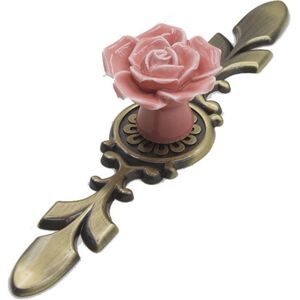 LNTYQ Lot de 2 poignées d'armoire en céramique vintage, poignée de meuble, bouton d'armoire, bouton en bronze, bouton vintage, poignée rose, pour tiroir, - Publicité LNTYQ Lot de 2 poignées d'armoire en céramique vintage, poignée de meuble, bouton d'armoire, bouton en bronze, bouton vintage, poignée rose, pour tiroir, - Publicité