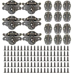 LNTYQ Lot de 6 loquets de boîte au design rétro et 12 charnières en bronze vintage gravées avec 100 vis, boîte à bijoux décorative pour armoire, boîte à - Publicité LNTYQ Lot de 6 loquets de boîte au design rétro et 12 charnières en bronze vintage gravées avec 100 vis, boîte à bijoux décorative pour armoire, boîte à - Publicité