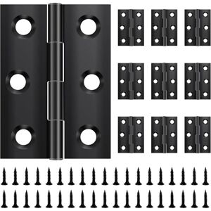 Tigrezy - Lot de 10 charnières pliables 44 mm × 31 mm, en acier inoxydable, noires, petites charnières, pour portes, fenêtres, armoires avec 60 vis - Publicité Tigrezy - Lot de 10 charnières pliables 44 mm × 31 mm, en acier inoxydable, noires, petites charnières, pour portes, fenêtres, armoires avec 60 vis - Publicité