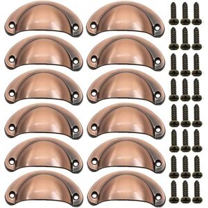 ANGEL CERDA Lot de 12 poignées coquillage vintage pour commode, meuble de cuisine, forme demi-lune, 8,1 cm x 3,5 cm, bronze rouge brossé - Publicité ANGEL CERDA Lot de 12 poignées coquillage vintage pour commode, meuble de cuisine, forme demi-lune, 8,1 cm x 3,5 cm, bronze rouge brossé - Publicité