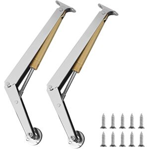 Lot de 2 charnières de support de couvercle 100 N/PC, angle réglable, charnières robustes à ressort à gaz pour boîte en bois, armoire murale, argent, - Publicité Lot de 2 charnières de support de couvercle 100 N/PC, angle réglable, charnières robustes à ressort à gaz pour boîte en bois, armoire murale, argent, - Publicité