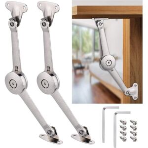 ANGEL CERDA Lot de 2 charnières de support de couvercle à fermeture douce avec vis et clé hexagonale, finition nickel satiné, supportant jusqu'à 18 kg, pour port - Publicité ANGEL CERDA Lot de 2 charnières de support de couvercle à fermeture douce avec vis et clé hexagonale, finition nickel satiné, supportant jusqu'à 18 kg, pour port - Publicité