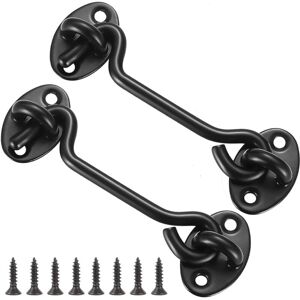 LABLANC Lot De 2 Crochets De Porte De Grange, 4 Inch Crochet Et Loquet À Œillet, Crochets De Cabine Et Loquet À Œillet, Crochet De Fenêtre Pivotant Pour Porte Coulissante, Chambre À Coucher - Publicité LABLANC Lot De 2 Crochets De Porte De Grange, 4 Inch Crochet Et Loquet À Œillet, Crochets De Cabine Et Loquet À Œillet, Crochet De Fenêtre Pivotant Pour Porte Coulissante, Chambre À Coucher - Publicité