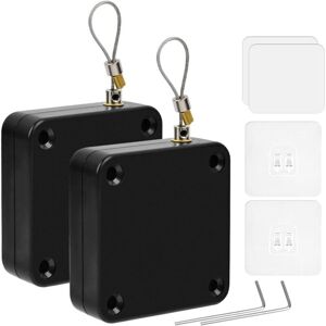 GRID COOL Lot de 2 ferme-portes automatiques noirs avec cordon de serrage, sans perçage, ouvre-porte pour porte intérieure dans les bureaux à domicile - Publicité GRID COOL Lot de 2 ferme-portes automatiques noirs avec cordon de serrage, sans perçage, ouvre-porte pour porte intérieure dans les bureaux à domicile - Publicité