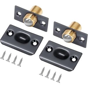 ANGEL CERDA Lot de 2 loquets à bille noirs, verrou de porte de meuble à bille à rouleau, loquet en acier inoxydable encastré pour porte de placard, loquet de por - Publicité ANGEL CERDA Lot de 2 loquets à bille noirs, verrou de porte de meuble à bille à rouleau, loquet en acier inoxydable encastré pour porte de placard, loquet de por - Publicité