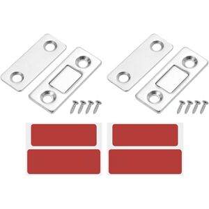 ANGEL CERDA Lot de 2 verrous magnétiques pour armoires, tiroirs, portes coulissantes pour placards de cuisine, argent - Publicité ANGEL CERDA Lot de 2 verrous magnétiques pour armoires, tiroirs, portes coulissantes pour placards de cuisine, argent - Publicité